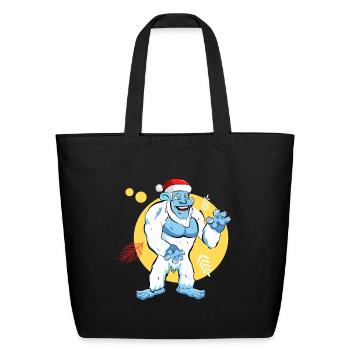 Yeti Santa - Eco-Friendly Cotton Tote - black - Front