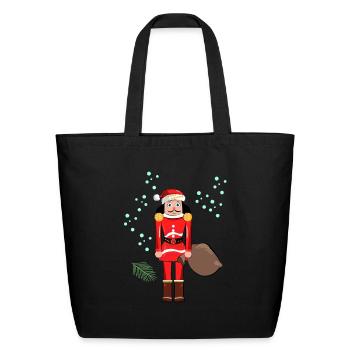 Santa Nutcracker Christmas - Eco-Friendly Cotton Tote - black - Front