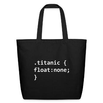 Titanic code - Eco-Friendly Cotton Tote - black - Front