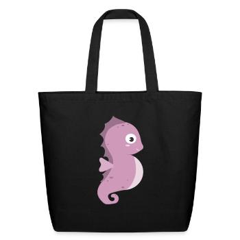 Seahorse - Eco-Friendly Cotton Tote - black - Front