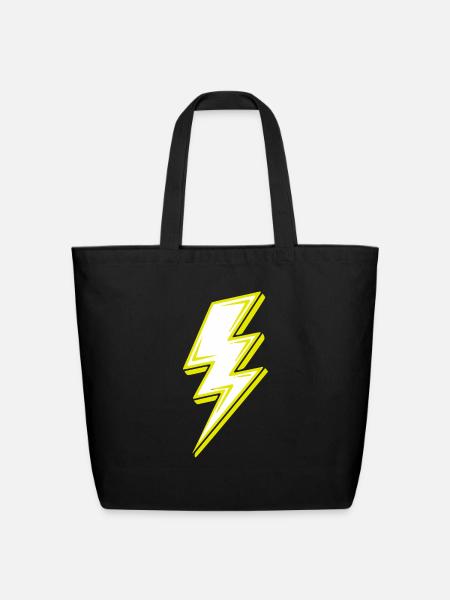 Lightning Bolt - Eco-Friendly Cotton Tote - black