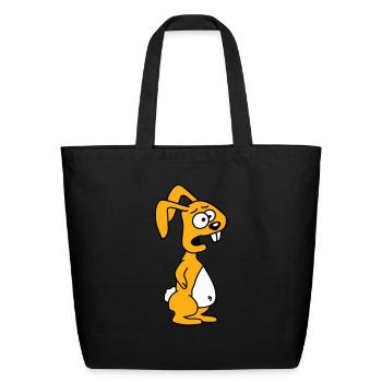 Rabbit Terrified Anxious Desperate Confused Cool - Eco-Friendly Cotton Tote - black - Front