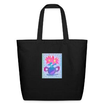 Flower pot - Eco-Friendly Cotton Tote - black - Front