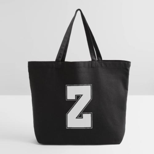 White Letter Z – Varsity Alphabet Monogram - Eco-Friendly Cotton Tote