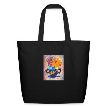 Flower pot - Eco-Friendly Cotton Tote - black - Front