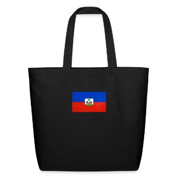 Haïti flag - Eco-Friendly Cotton Tote - black - Front