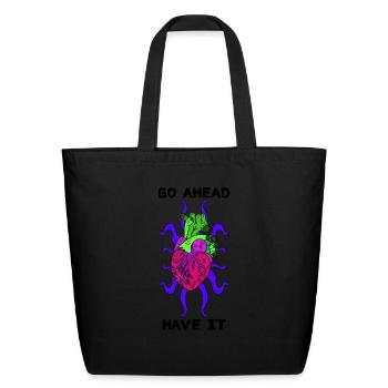 Heart - Eco-Friendly Cotton Tote - black - Front