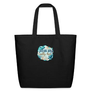 Ocean air salty hair - Eco-Friendly Cotton Tote - black - Front