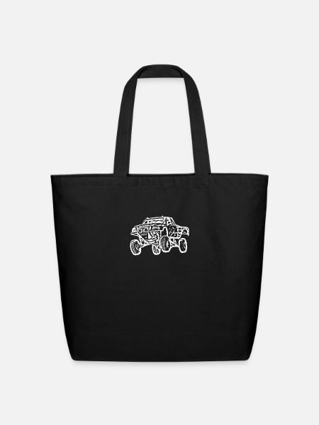 Jump Truck White - Eco-Friendly Cotton Tote - black