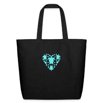 Sea Turtle Sea Life - Eco-Friendly Cotton Tote - black - Front