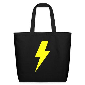 Lightning Bolt - Eco-Friendly Cotton Tote - black - Front