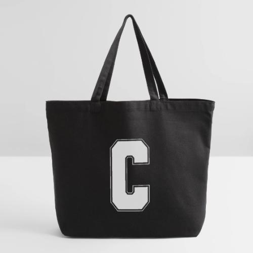 White Letter C – Varsity Alphabet Monogram - Eco-Friendly Cotton Tote