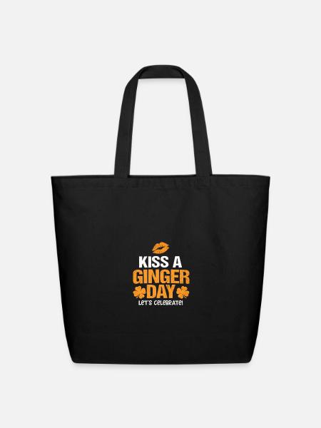 Kiss a Ginger Day - Eco-Friendly Cotton Tote - black