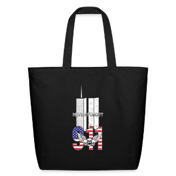 911 Never forget - Eco-Friendly Cotton Tote - black - Front