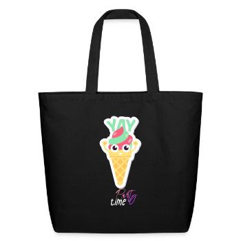ice cream - Eco-Friendly Cotton Tote - black - Front