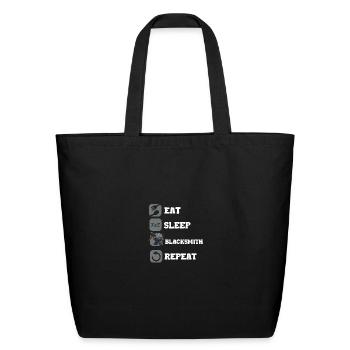 Eat Sleep Repeat Blacksmith Goldsmith Craft - Eco-Friendly Cotton Tote - black - Front