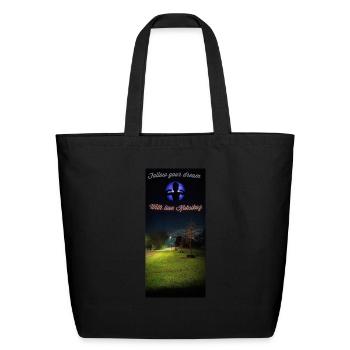Flashlight at night - Eco-Friendly Cotton Tote - black - Front