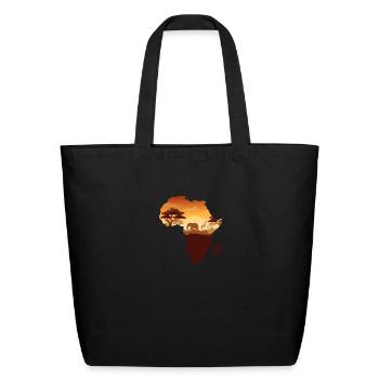 Africa Map - Eco-Friendly Cotton Tote - black - Front