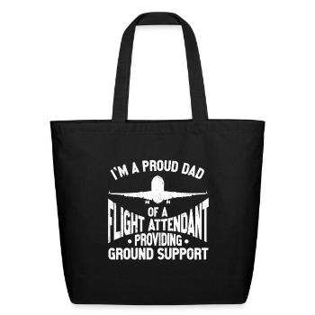 Flight Attendant Dad Airplane Flight Attendant - Eco-Friendly Cotton Tote - black - Front