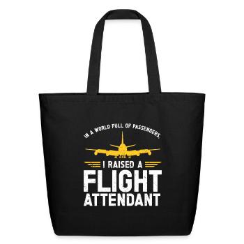 Flight Attendant Dad Airplane Flight Attendant - Eco-Friendly Cotton Tote - black - Front