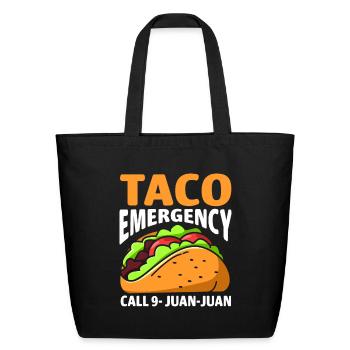 Taco Emergency Call 9 Juan Juan - Eco-Friendly Cotton Tote - black - Front