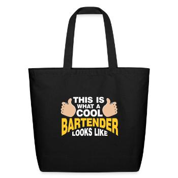 Bartender Gift Mixologist Job Waiter Bartender - Eco-Friendly Cotton Tote - black - Front