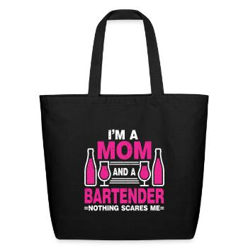 Bartender Gift Mixologist Job Waiter Bartender - Eco-Friendly Cotton Tote - black - Front