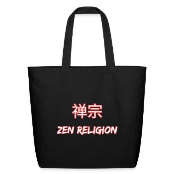 zen religion - Eco-Friendly Cotton Tote - black - Front