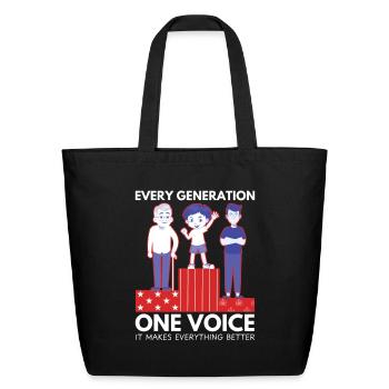 Every generation one voice US election design - Eco-Friendly Cotton Tote - black - Front