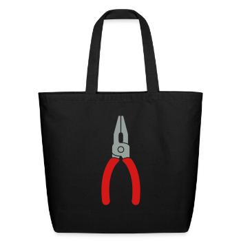 Pliers Tool Logo - Eco-Friendly Cotton Tote - black - Front