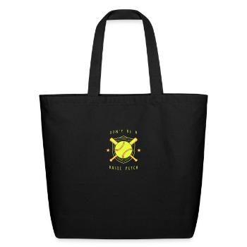 Baseball Don't Be A Basic Pitch - Eco-Friendly Cotton Tote - black - Front