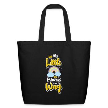 Pregnant Baby Expectant Mother Parents - Eco-Friendly Cotton Tote - black - Front