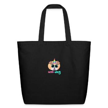 Uni-dog desingn - Eco-Friendly Cotton Tote - black - Front