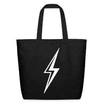 Lightning Bolt - Eco-Friendly Cotton Tote - black - Front