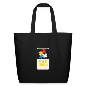 FunDash Puzzle Pieces - Eco-Friendly Cotton Tote - black - Front