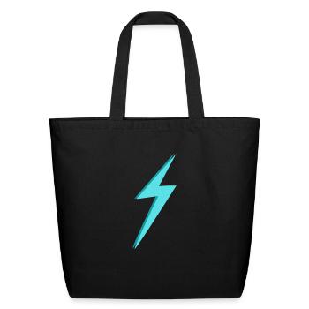 Lightning Bolt Blue - Eco-Friendly Cotton Tote - black - Front