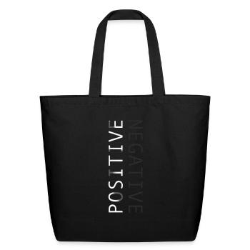 NEGATIVE POSITIVE - Eco-Friendly Cotton Tote - black - Front