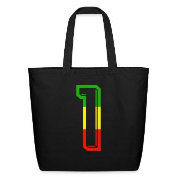 jersey number 1 - color change - Eco-Friendly Cotton Tote - black - Front