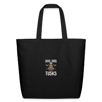 Hogs Dogs And Tusks Wild Hog Boar Hunter Hog Hunti - Eco-Friendly Cotton Tote - black - Front