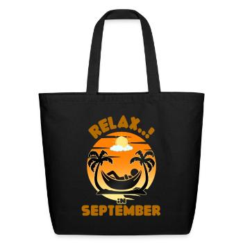 relax in SEPTEMBER - Eco-Friendly Cotton Tote - black - Front
