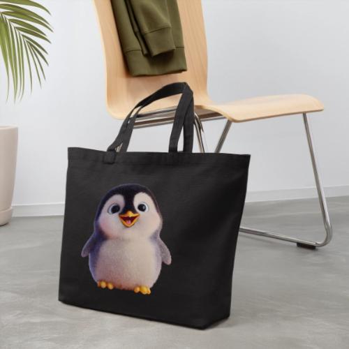 Joyful Baby Penguin - Eco-Friendly Cotton Tote