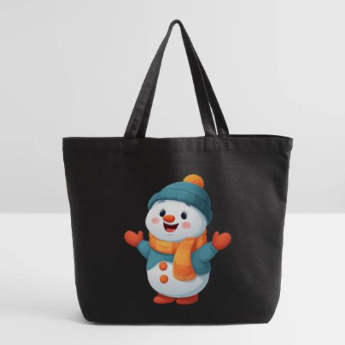 Joyful Cartoon Snowman with Winter Outfit - Eco-Friendly Cotton Tote