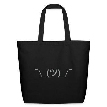 Shrug Emoji - Eco-Friendly Cotton Tote - black - Front