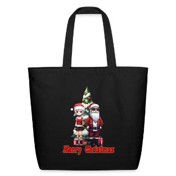 Merry Christmas - Eco-Friendly Cotton Tote - black - Front
