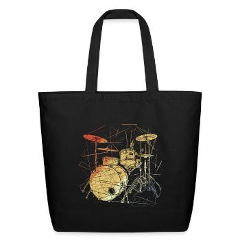 Drum Kit Retrowave - Eco-Friendly Cotton Tote - black - Front