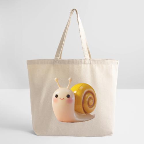 Sweet Cartoon Baby Snail Full of Joy - Eco-Friendly Cotton Tote
