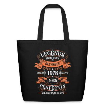 December 1978 | birthday 1978 Vintage December - Eco-Friendly Cotton Tote - black - Front