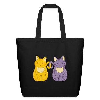 Kawaii Cat Owner Kitten Pet Orange Tabby Cat - Eco-Friendly Cotton Tote - black - Front