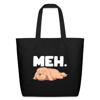Funny Shih Tzu Dog Lover Pet Puppy Meh - Eco-Friendly Cotton Tote - black - Front