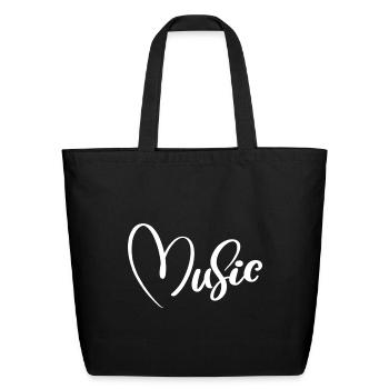 MUSIC - Eco-Friendly Cotton Tote - black - Front